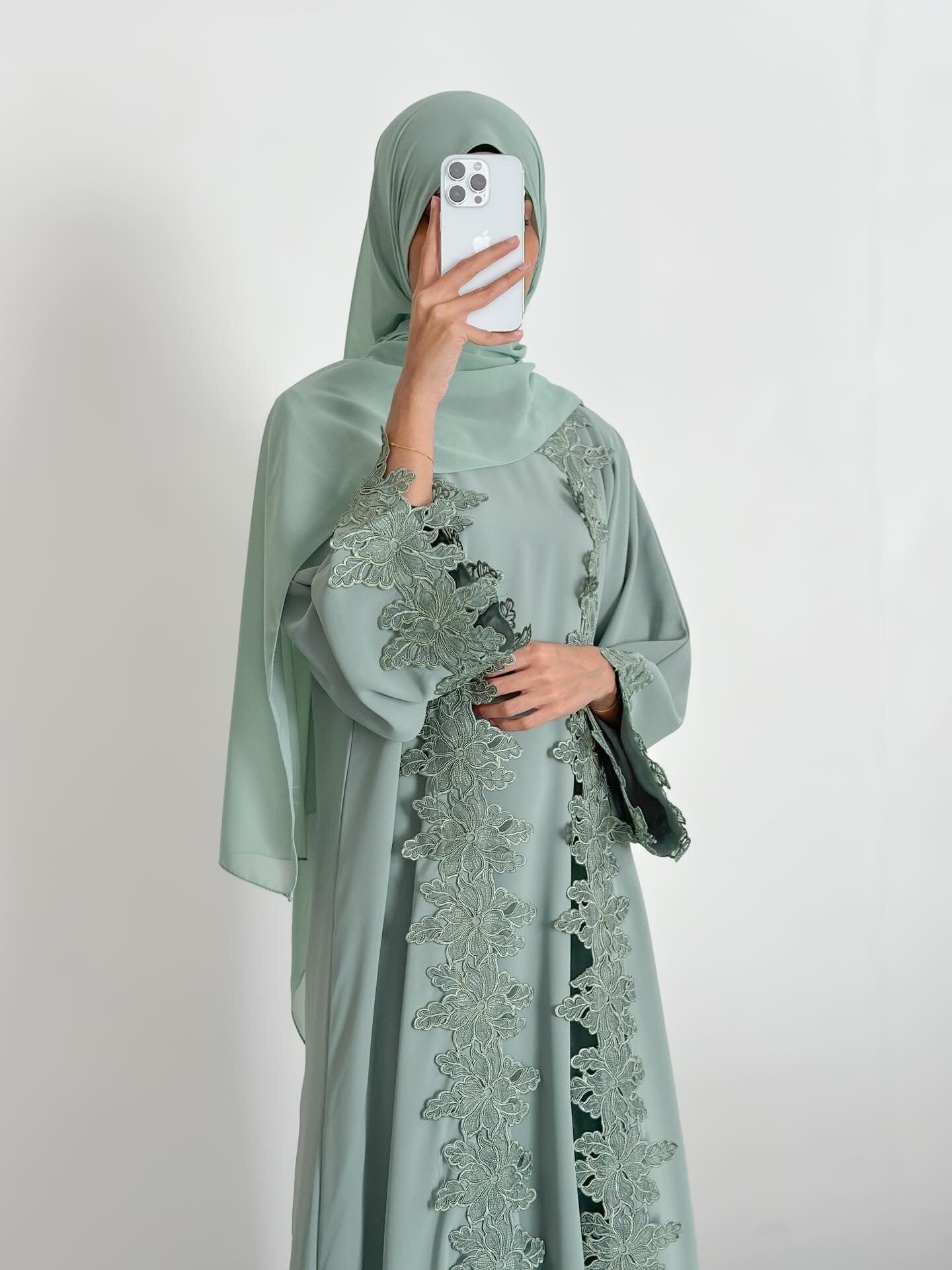Lace Flower Abaya
