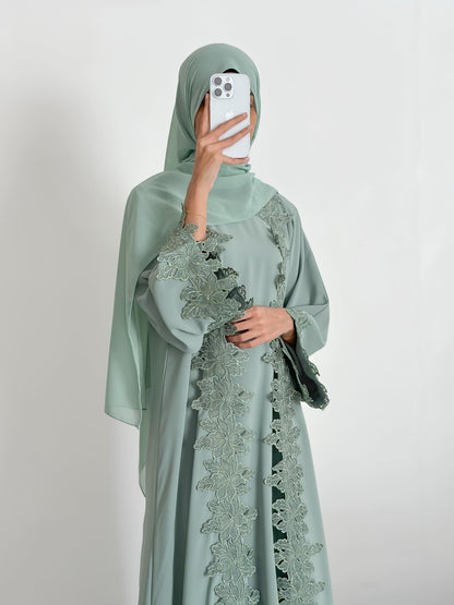 Lace Flower Abaya