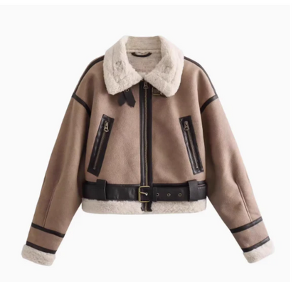 Elyana Lederjacke mit Gürtel