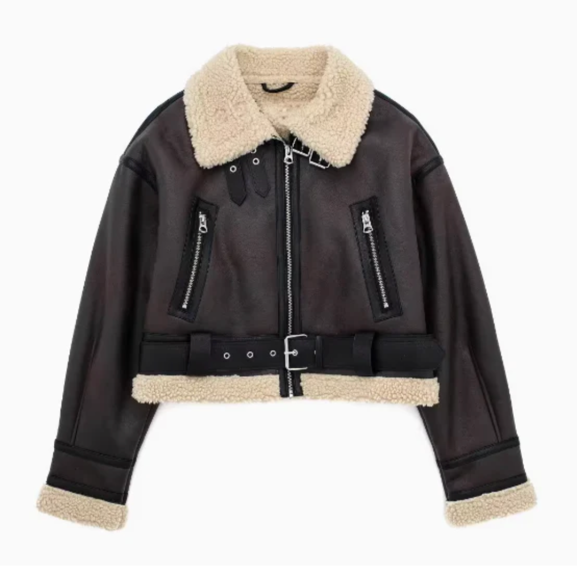 Elyana Lederjacke mit Gürtel