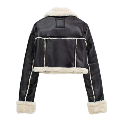 Elyana Lederjacke mit Fell
