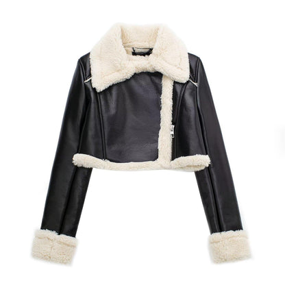 Elyana Lederjacke mit Fell