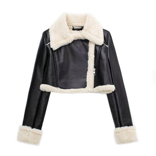 Elyana Lederjacke mit Fell