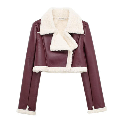 Elyana Lederjacke mit Fell