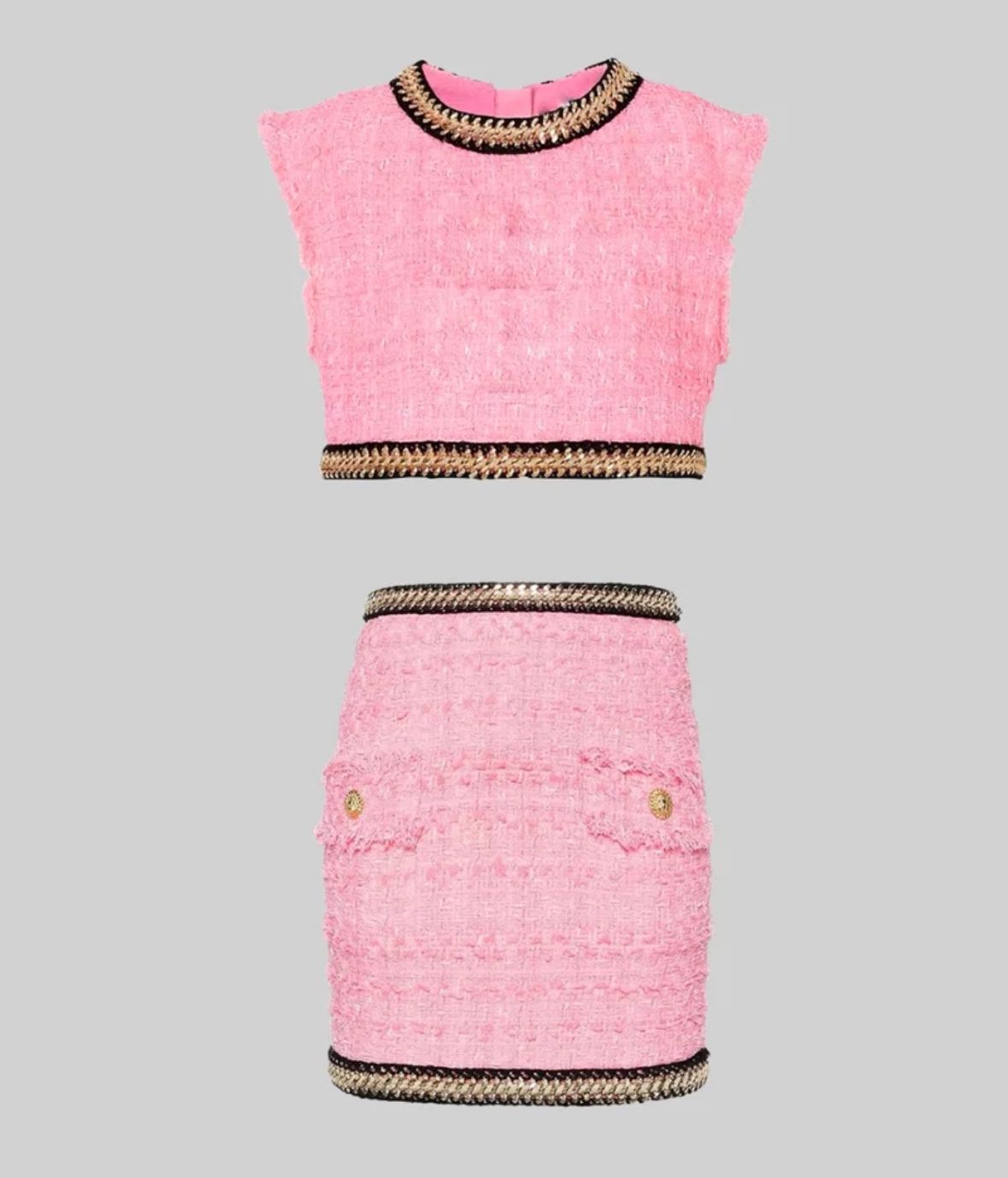 Elyana Premium Tweed Zweiteiler Pink