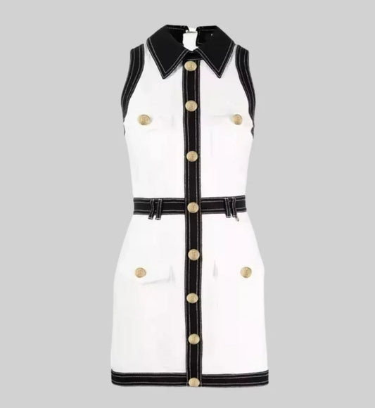 Elyana Premium Kleid mit Kontrasten