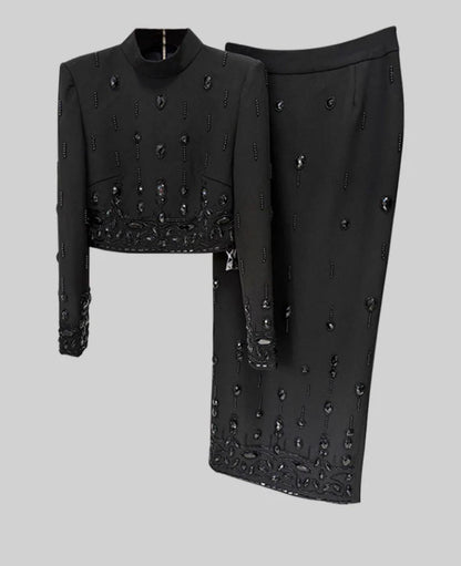 Elyana Premium Maxi Zweiteiler mit Strasssteinen