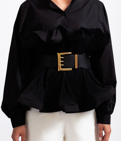 Elyana Premium Bluse mit Rüschen