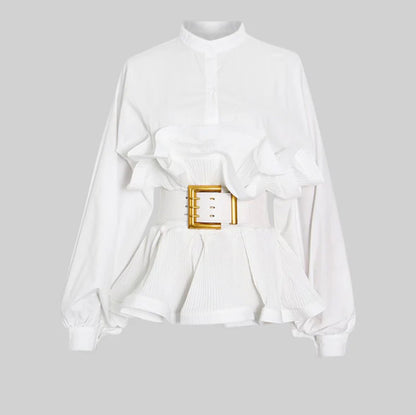 Elyana Premium Bluse mit Rüschen