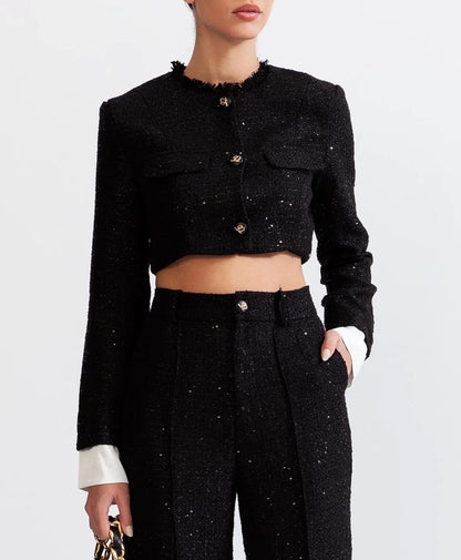 Elyana Premium Zweiteiler aus Glitzer-Tweed