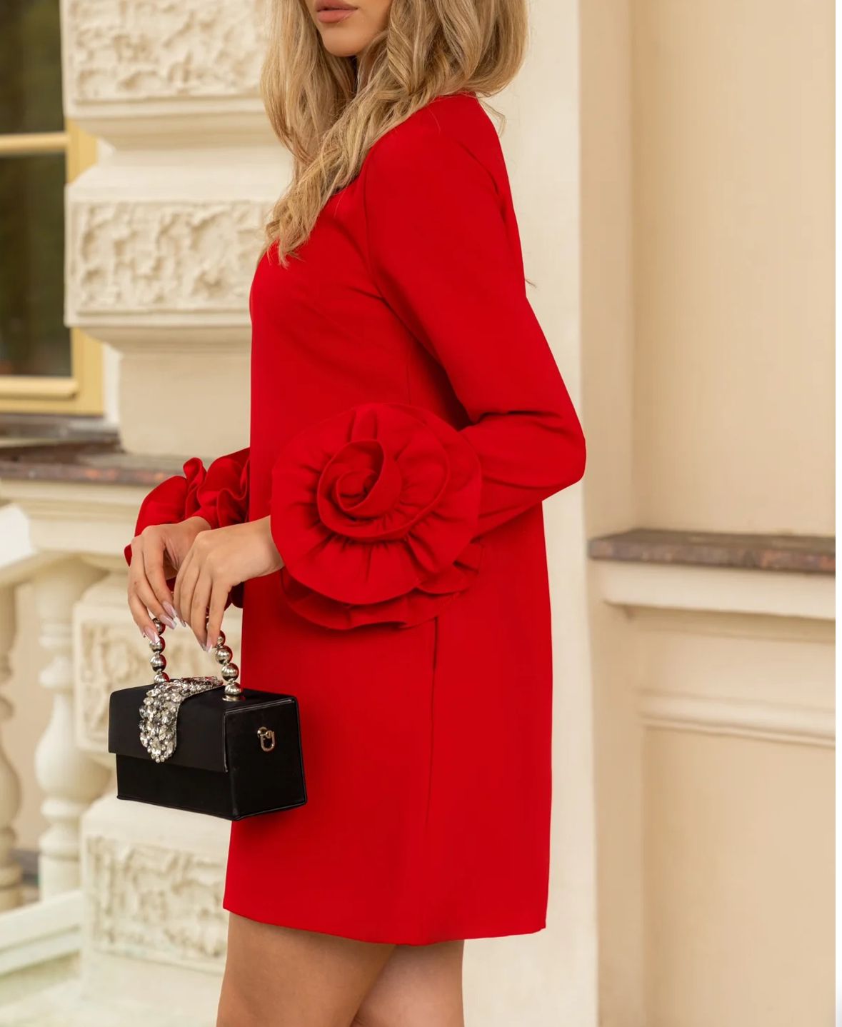Elyana Premium Kleid mit Blumenärmeln