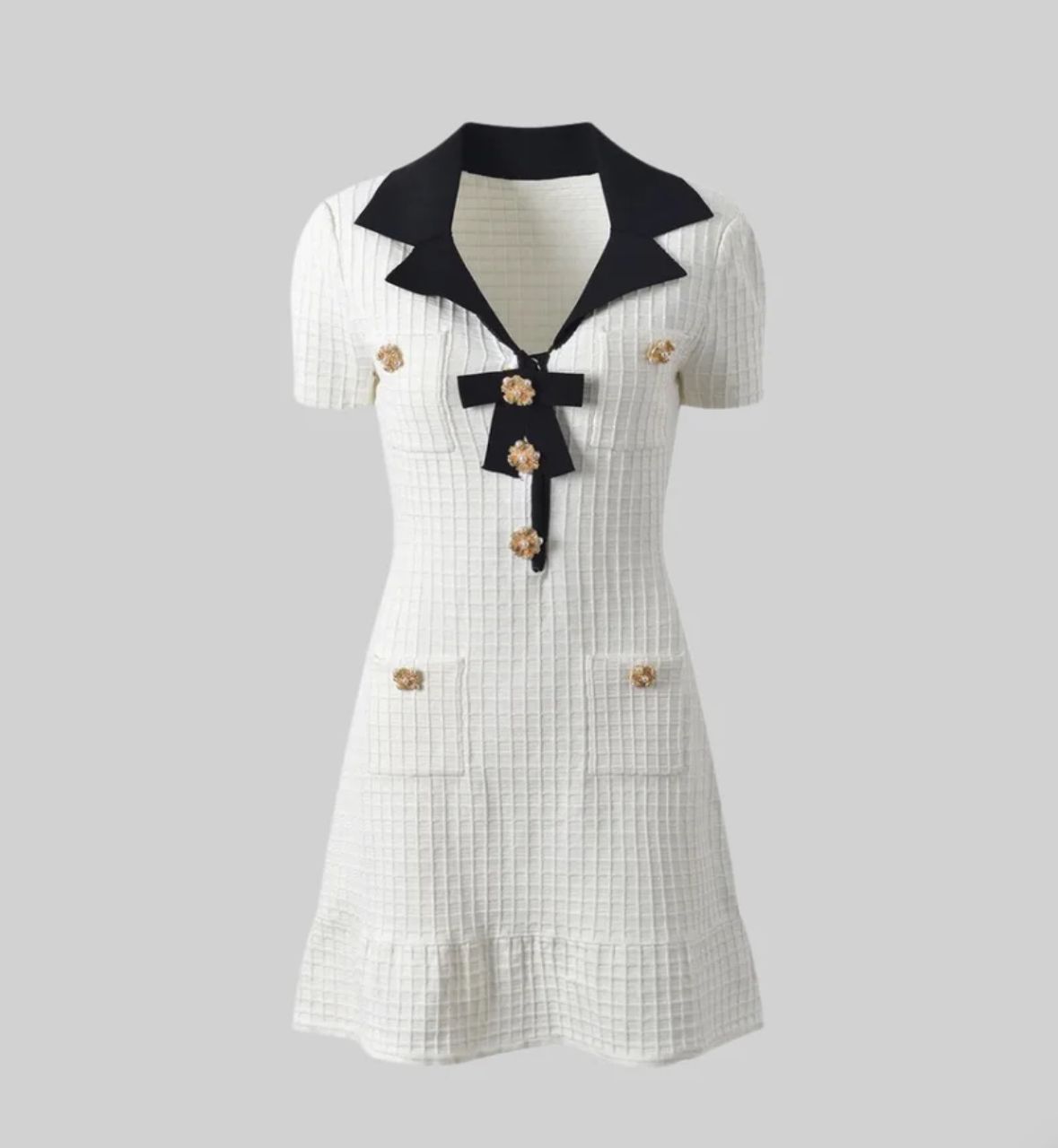 Elyana Premium Tweed-Kleid mit Schleife