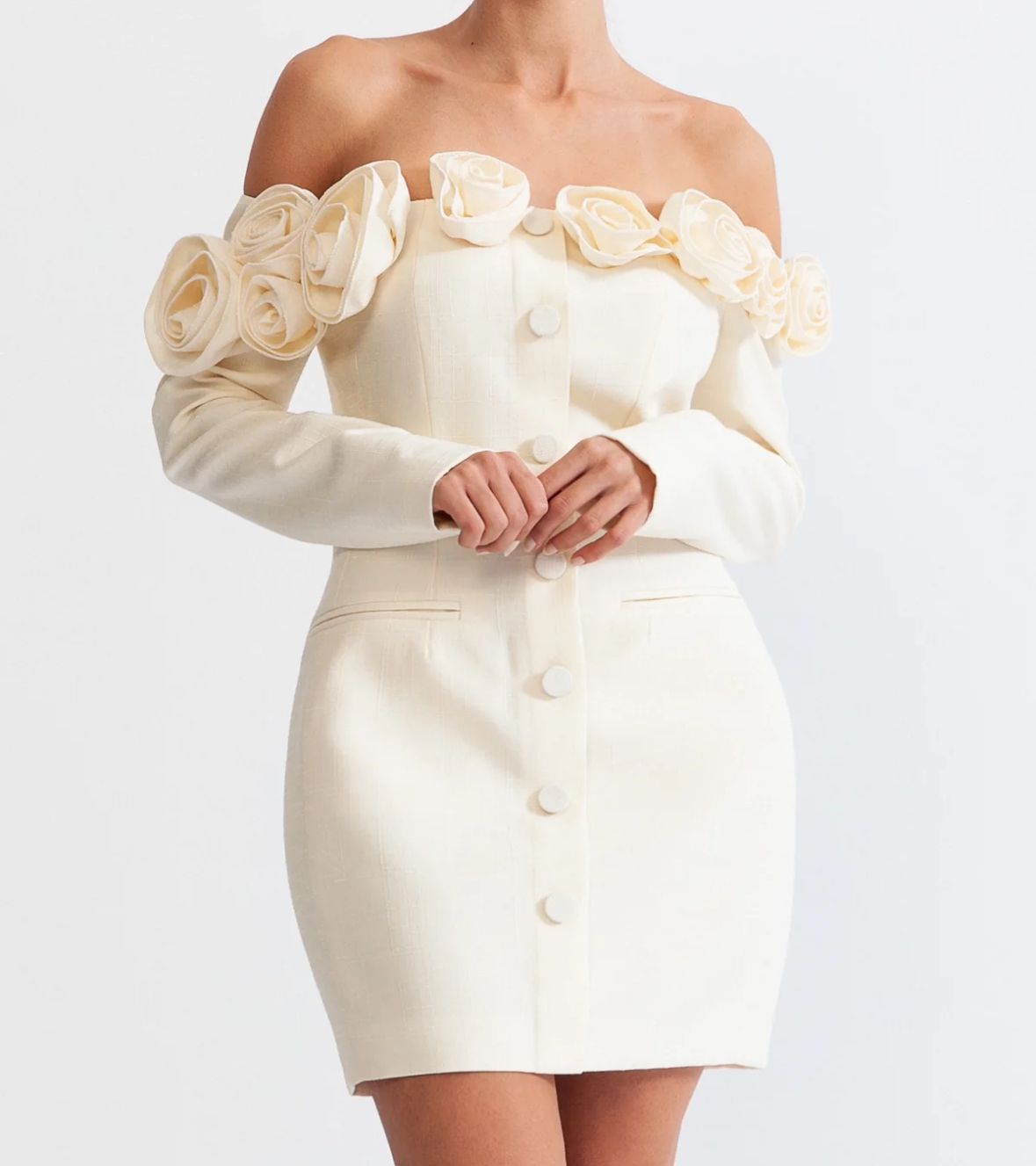 Elyana Premium Kleid mit Blumenkragen