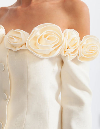 Elyana Premium Kleid mit Blumenkragen