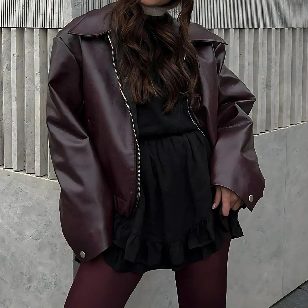 Elyana Lederjacke Oversized