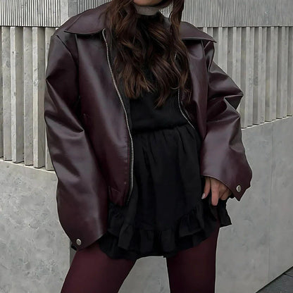 Elyana Lederjacke Oversized