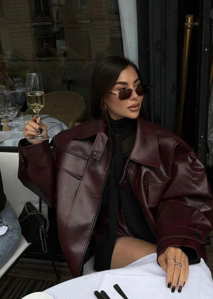 Elyana Lederjacke Oversized