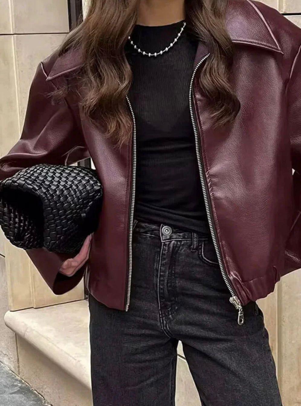 Elyana Lederjacke Oversized