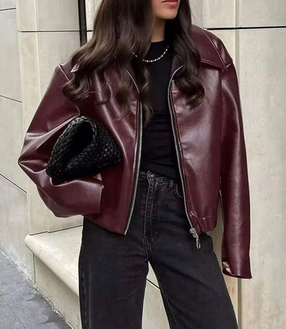 Elyana Lederjacke Oversized